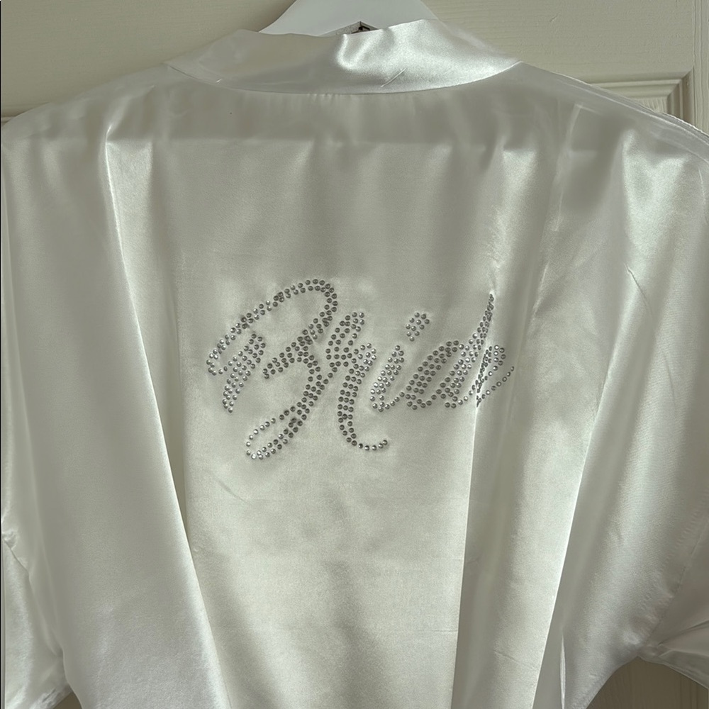 White Satin Bride Robe New Wedding Day